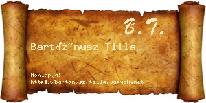 Bartánusz Tilla névjegykártya